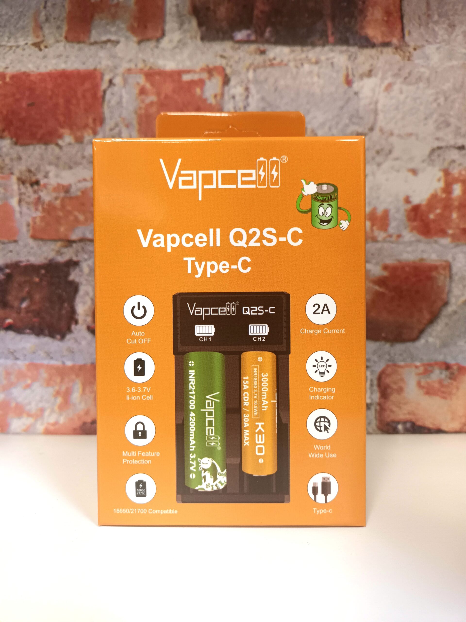 Vapcell Q2S-C Type-C Battery Charger